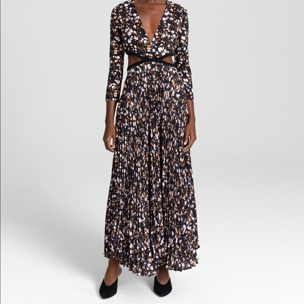 ALC Jorja Marble Print Maxi Dress Cut out NEW